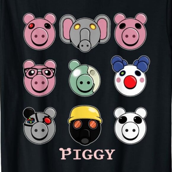 Thinknoodles Piggy Faces Gamer Meme YouTube Fan Graphic Statement Collector Tee - Picture 2 of 5